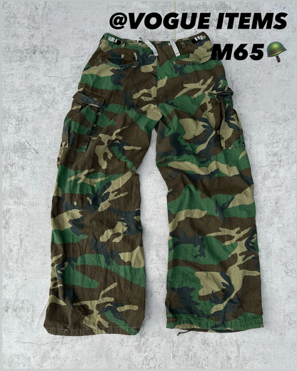 Vintage M65 Remake Camo Work Pants - Baggy Wide-Leg Trousers Playboi Carti