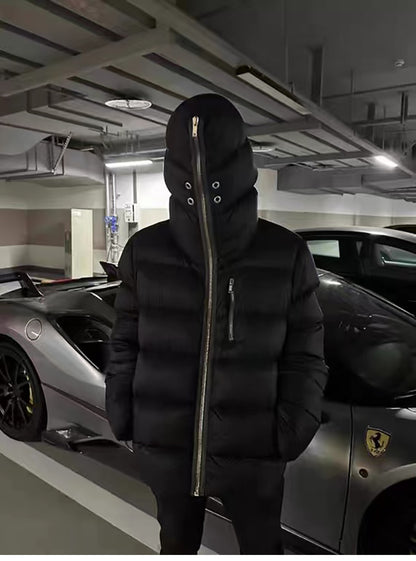 FROM THE STREET 24FW RO Masked Puffer Coat – Zip-Up Hooded Down Jacket Unisex