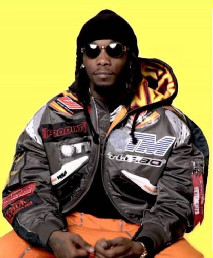 VTM Bomber Jacket Vetement Embroidered Patchwork Detail Racing Hoodie - Size avaliable S M L
