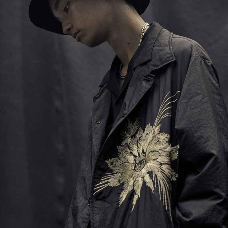 Yohji SYTE Nylon Lightweight Embroidered Floral Loose Jacket Coat - Size avaliable S~XL