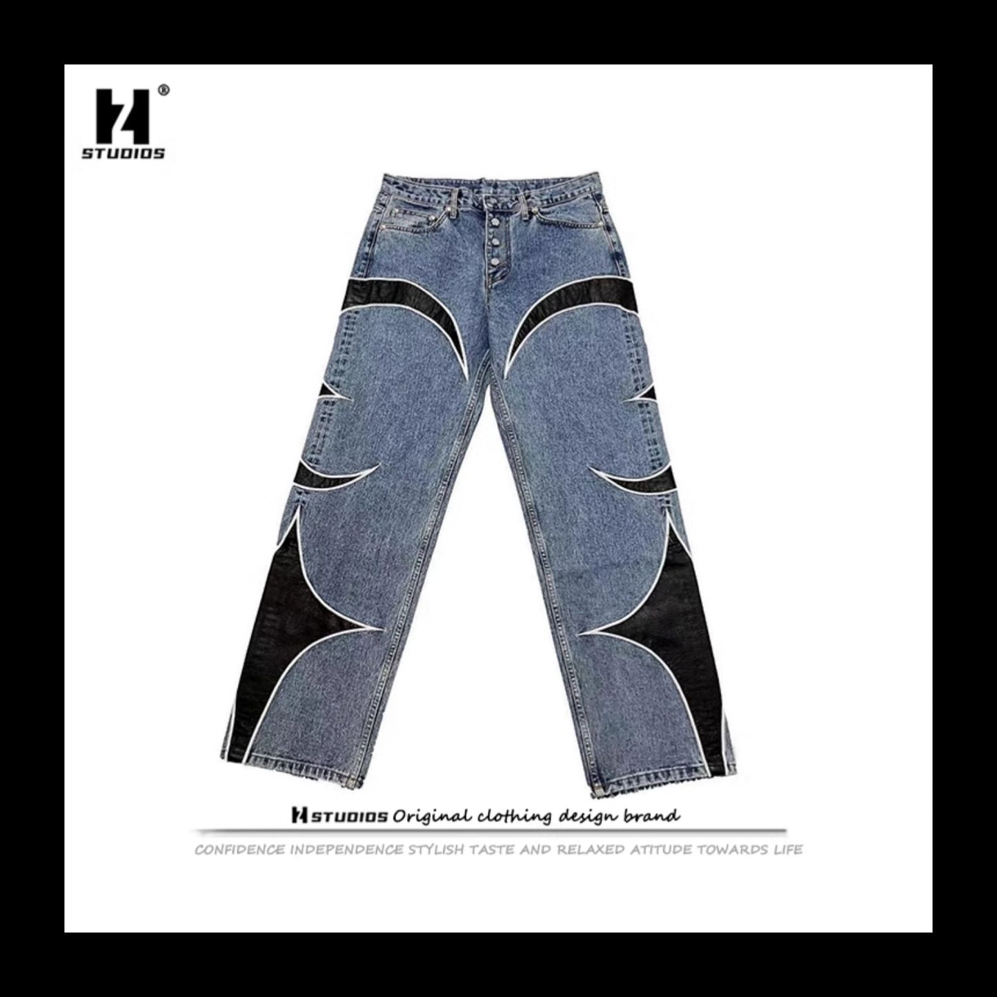 Thug Club Vintage Washed Crescent Patchwork Jeans Henry Lau ASAP Rocky Edition - Size avaliable S ~ XL
