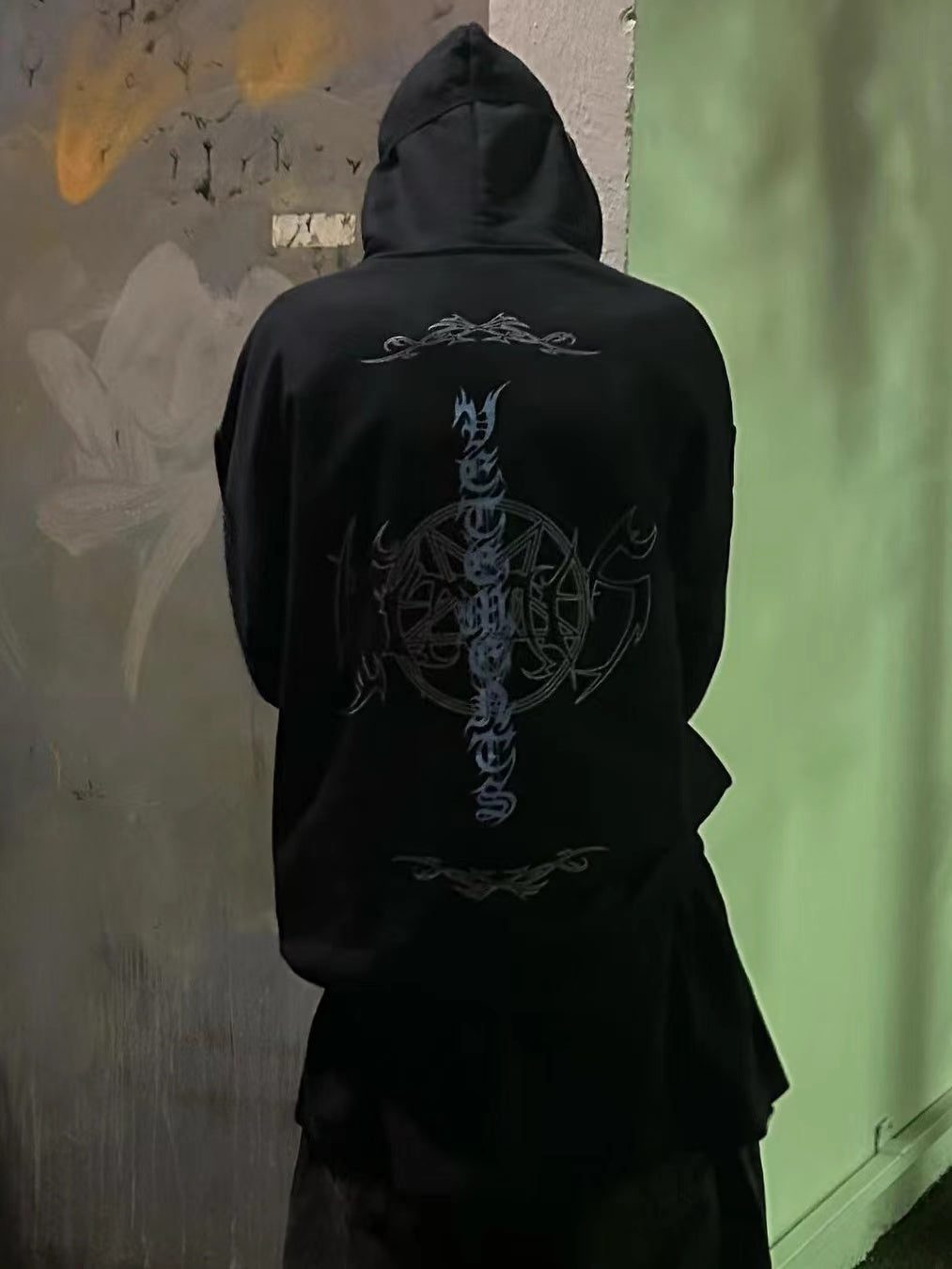 Vetements VTM 22SS Gothic Rage Hoodie Pentagram - Sanskrit Embroidery