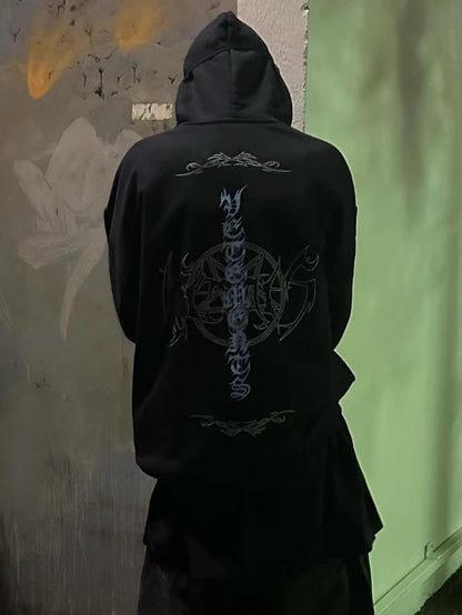 Vetements VTM 22SS Gothic Rage Hoodie Pentagram - Sanskrit Embroidery