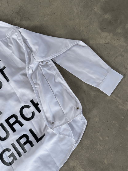 Hood By Air Religious Girl Print Shirt – White Oversized Casual Fit