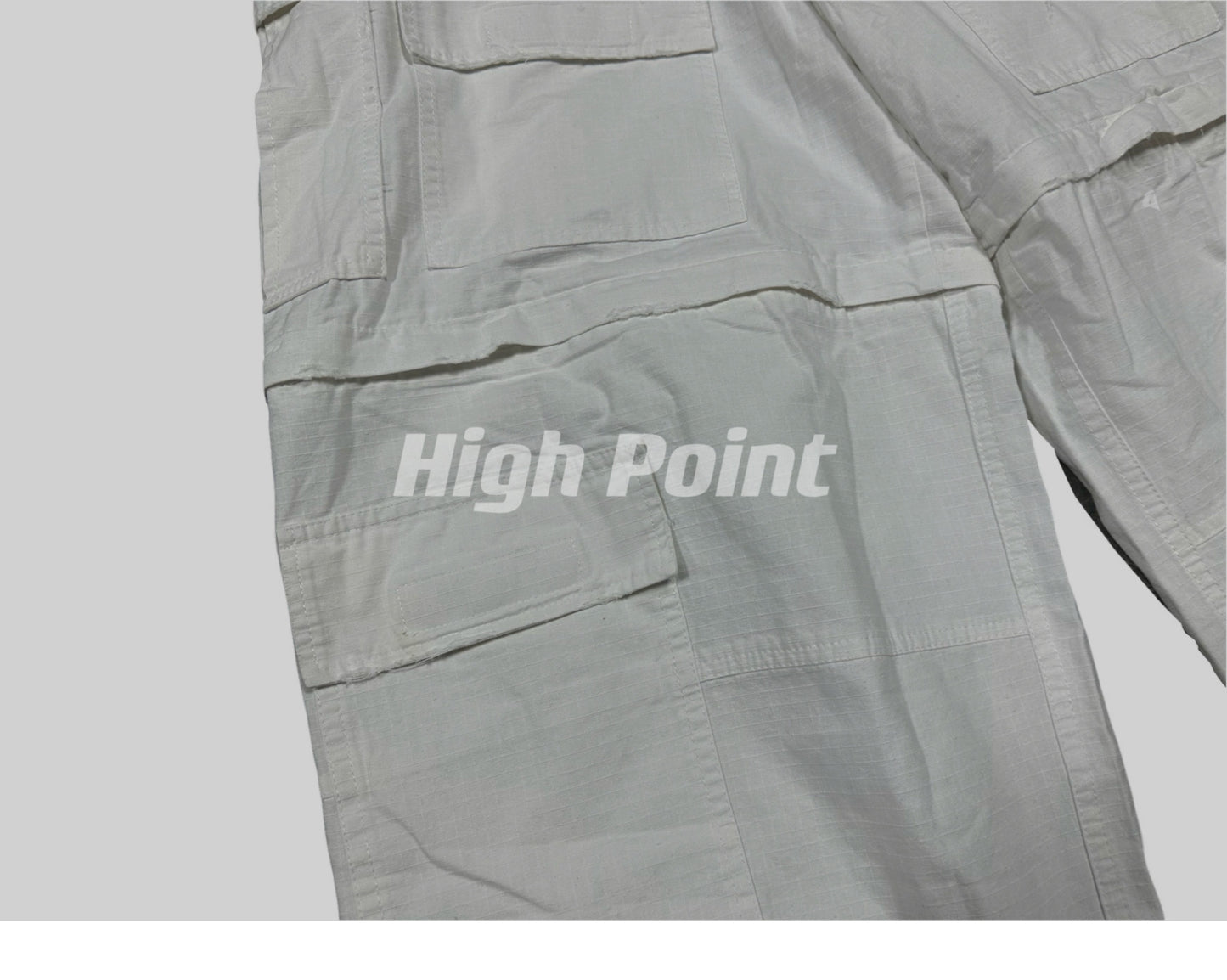 23AW Runway Designer B Vers. Off-White Distressed Cargo Work Pants Detachable - Size avaliable S M L XL