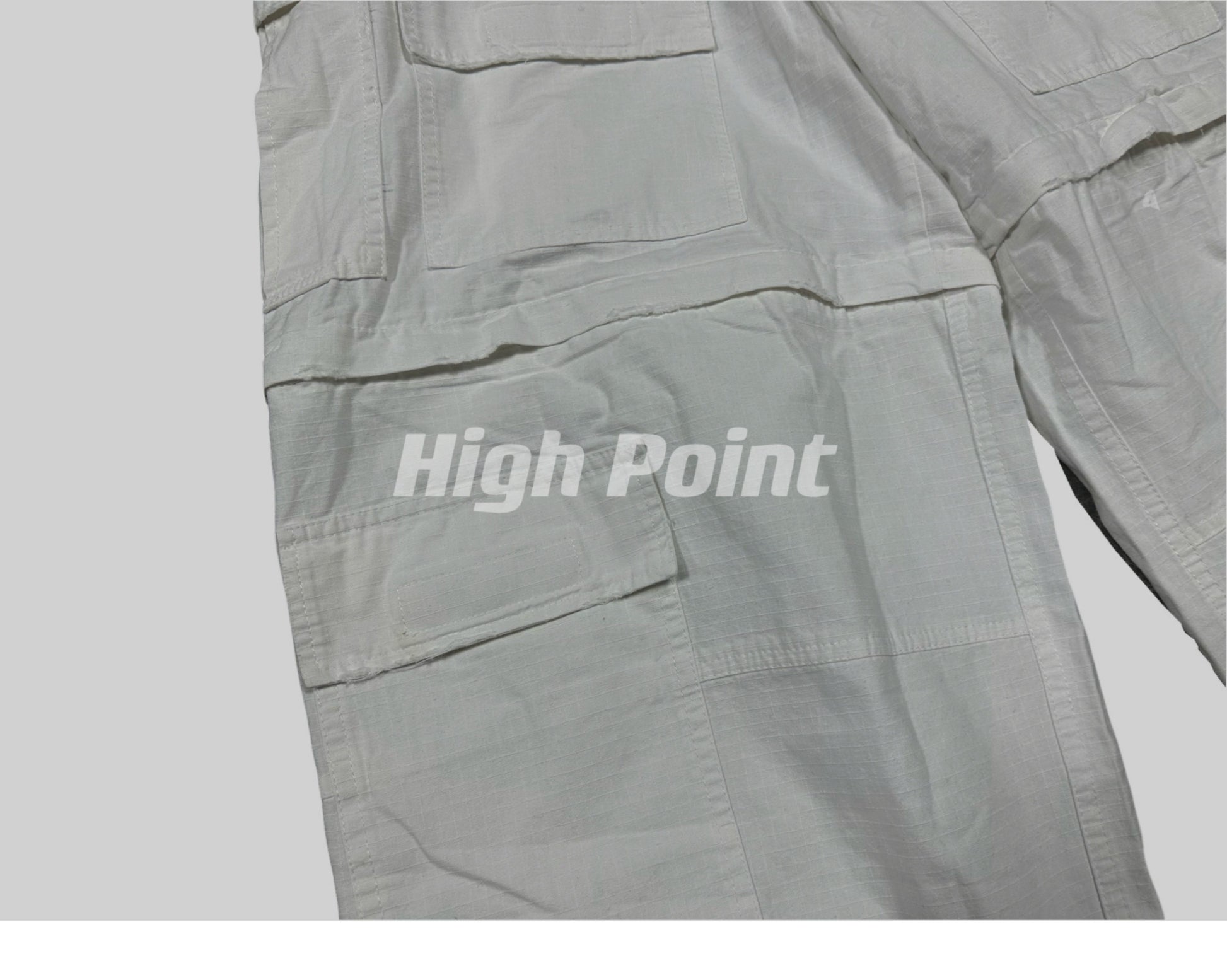 23AW Runway Designer B Vers. Off-White Distressed Cargo Work Pants Detachable - Size avaliable S M L XL