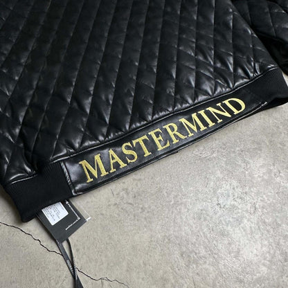 Mastermind Japan Embroidered Skull Leather Jacket - Biker Style Motorcycle Coat