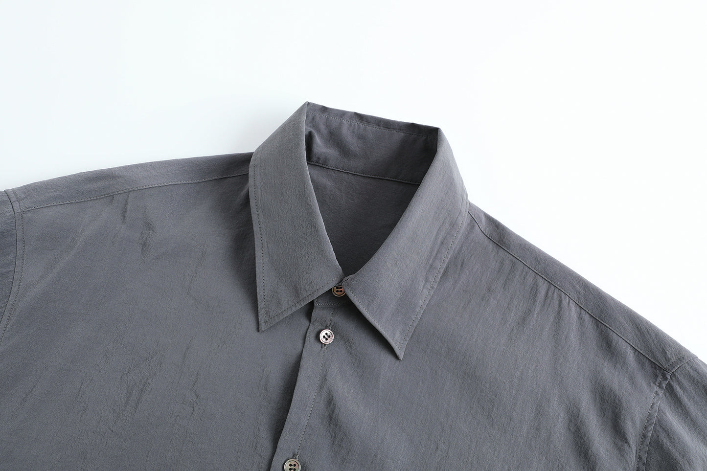LEMAIRE 25SS New Glossy Dry Silk Shirt – Sage Green Black Edition