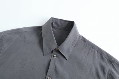LEMAIRE 25SS New Glossy Dry Silk Shirt – Sage Green Black Edition