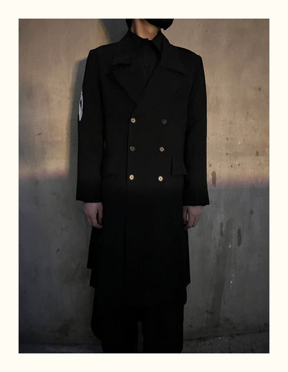 Yohji Yamamoto Dark 21AW Long Blazer Coat Dual Crow Embroidery on Back