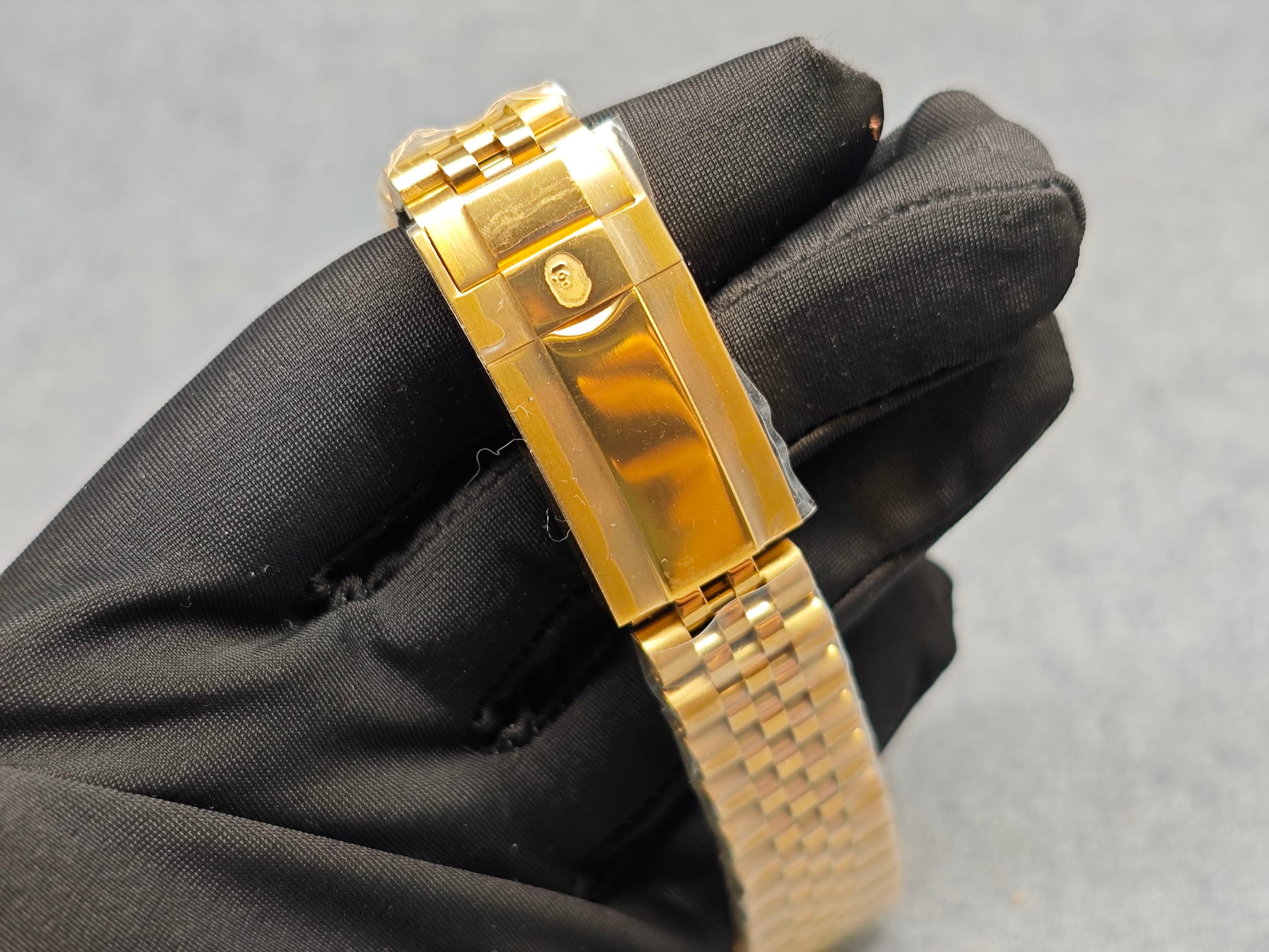 TYPE 6 BAPEX Gold-Green Ape Power Watch - Fluted Bezel Datejust Mechanical Wristwatch