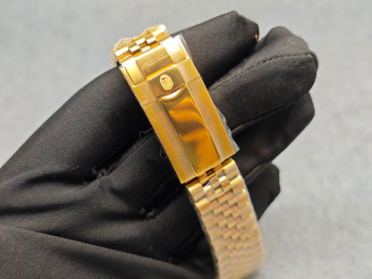 TYPE 6 BAPEX Gold-Green Ape Power Watch - Fluted Bezel Datejust Mechanical Wristwatch