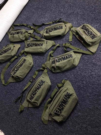 Donclickin Yuta Hosokawa Readymade Belt Bag – Embroidered Lettering Crossbody - Green