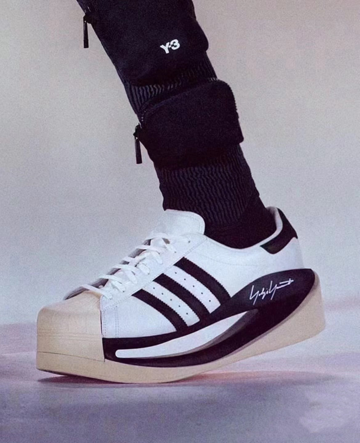 Revised Yohji Archive Shell Toe High-Top - Triple Black Platform     