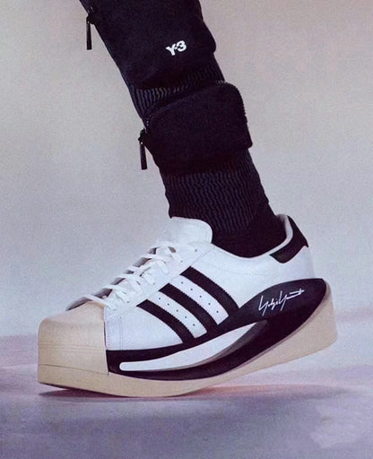 Revised Yohji Archive Shell Toe High-Top - Triple Black Platform     