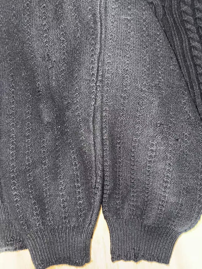 ERD AW24 Runway Turtleneck Sweater - Old Money Vibe 100% Wool Cable Knit