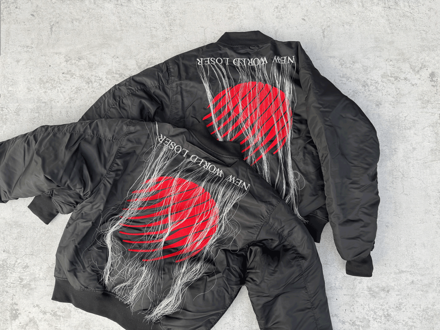 Hood By Air Fringe Bomber – HBA Embroidered Slogan Jacket