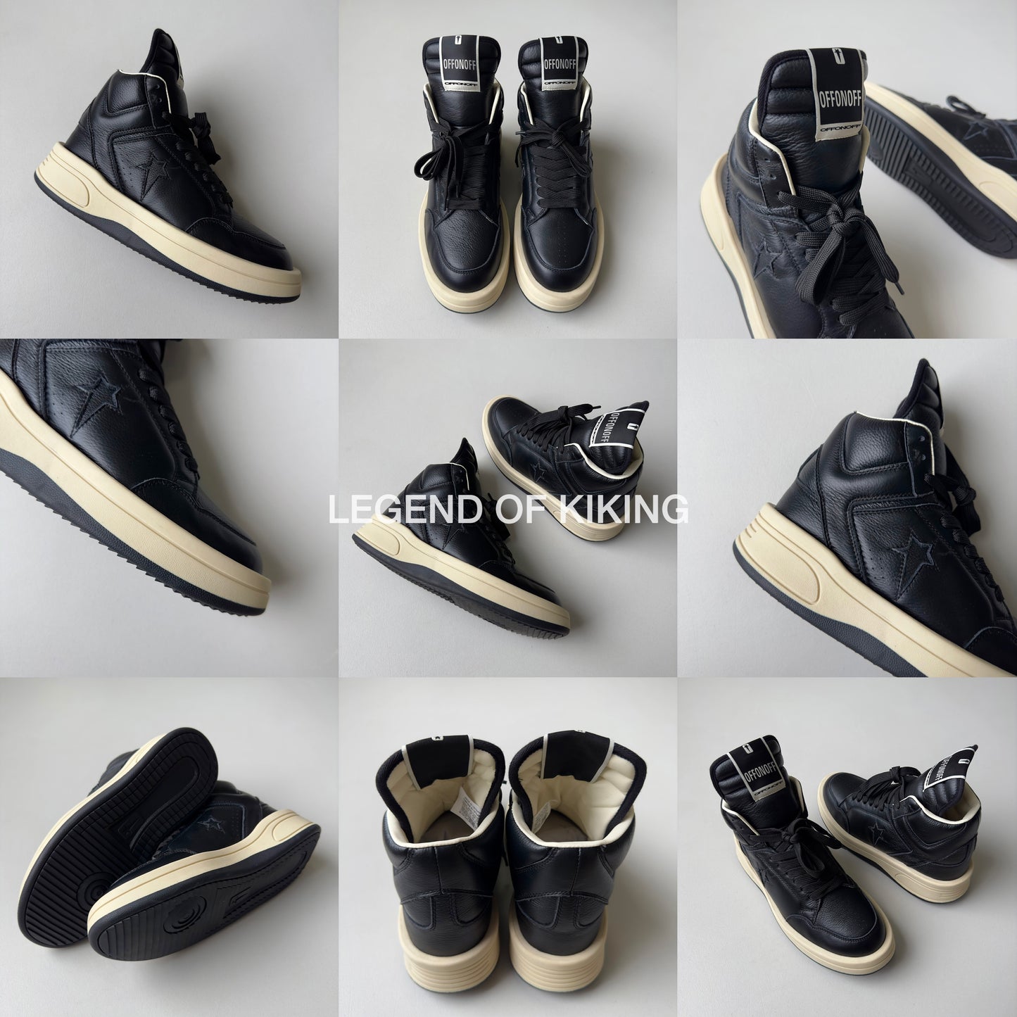 RO High-Top Leather Sneakers - Rick Owens Round-Toe Lace-Ups