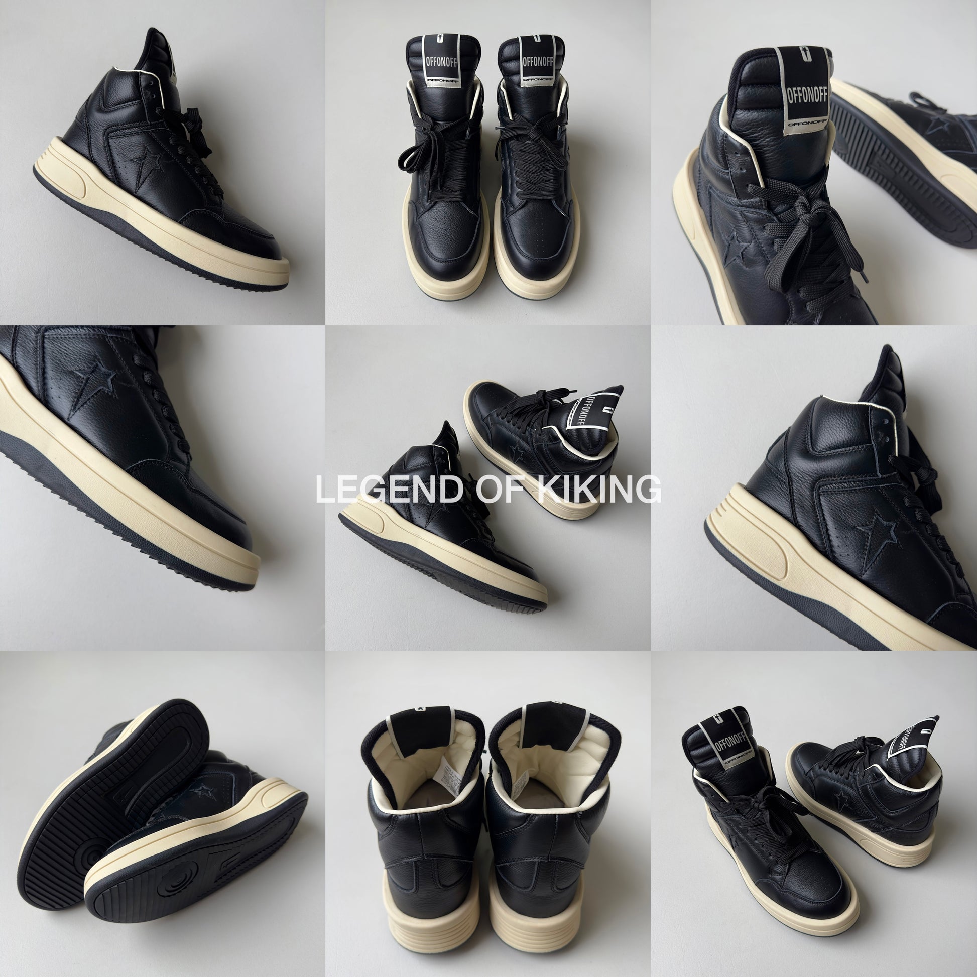 RO High-Top Leather Sneakers - Rick Owens Round-Toe Lace-Ups