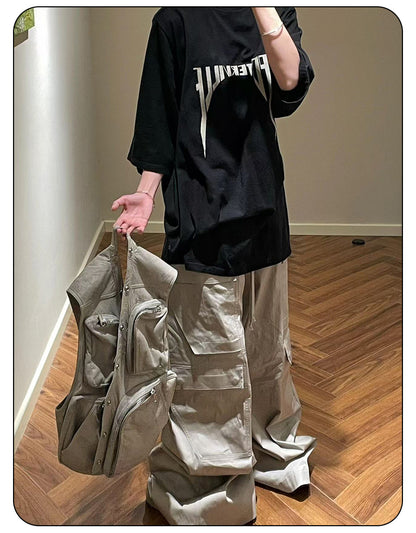 Dark Avant-garde Rick Owen Vibe High-Street Tee – Oversized Cotton Short Sleeve