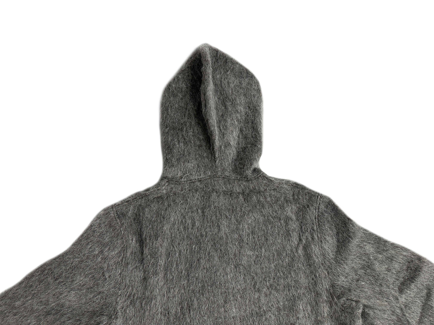 Our Legacy Grey Mohair Zip Cardigan – Wool Blend Relaxed Hooded Knit