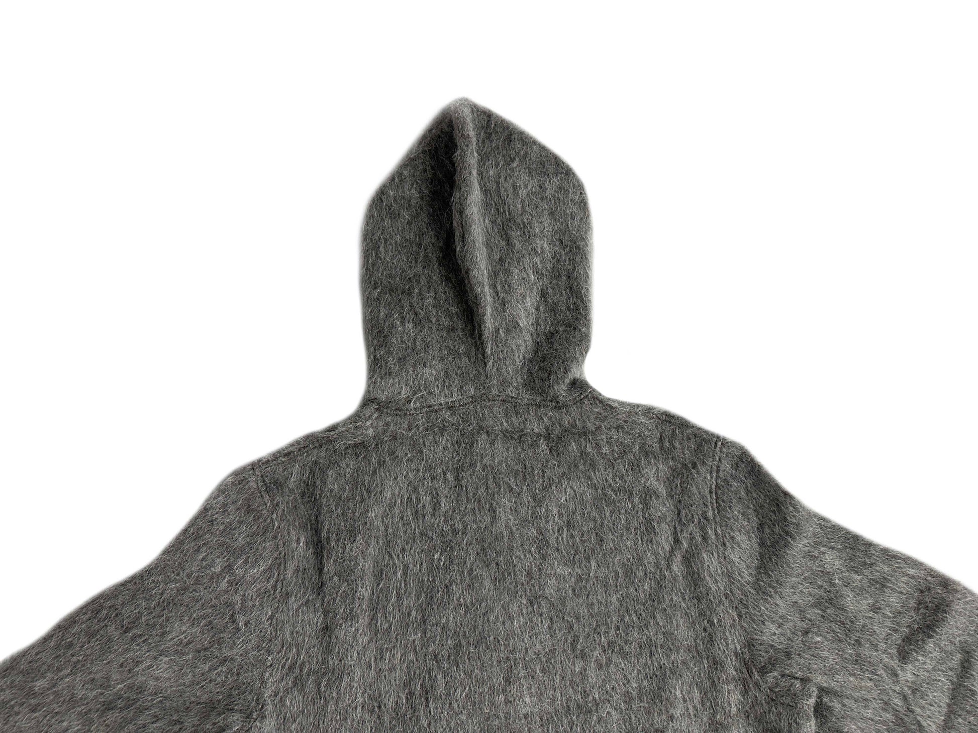 Our Legacy Grey Mohair Zip Cardigan – Wool Blend Relaxed Hooded Knit