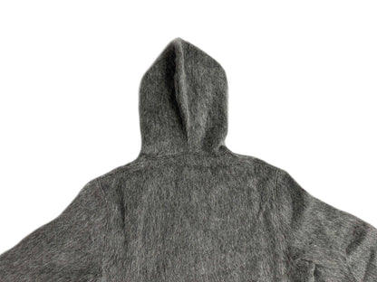 Our Legacy Grey Mohair Zip Cardigan – Wool Blend Relaxed Hooded Knit