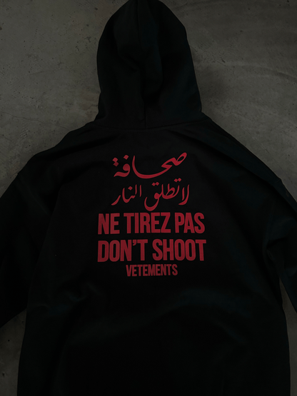 VTM ’Don’t Shoot’ Hoodie – Anti-War Theme Heavyweight Embroidered
