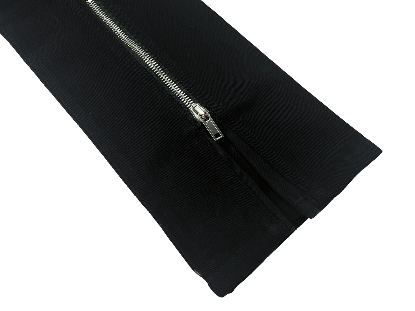 Rick Owen ACBT Dark Multi-Zip Wide-Leg Stacked Slimming Flared Denim Trousers