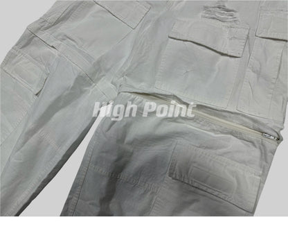 23AW Runway Designer B Vers. Off-White Distressed Cargo Work Pants Detachable - Size avaliable S M L XL