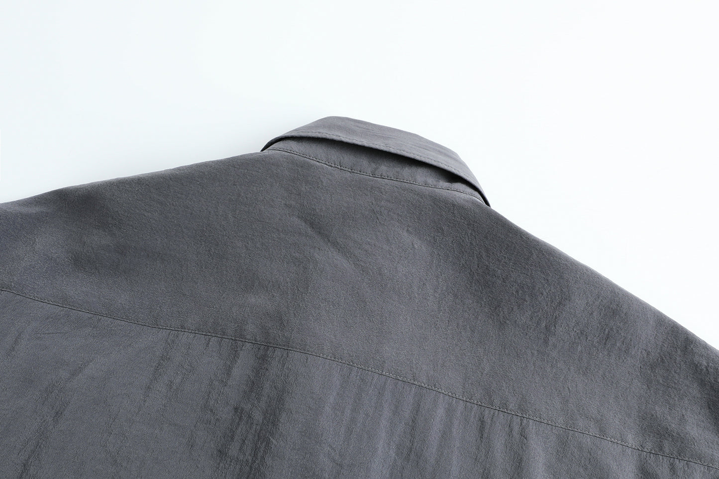 LEMAIRE 25SS New Glossy Dry Silk Shirt – Sage Green Black Edition