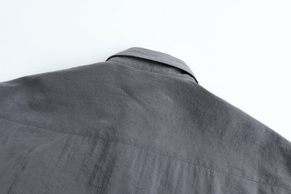 LEMAIRE 25SS New Glossy Dry Silk Shirt – Sage Green Black Edition