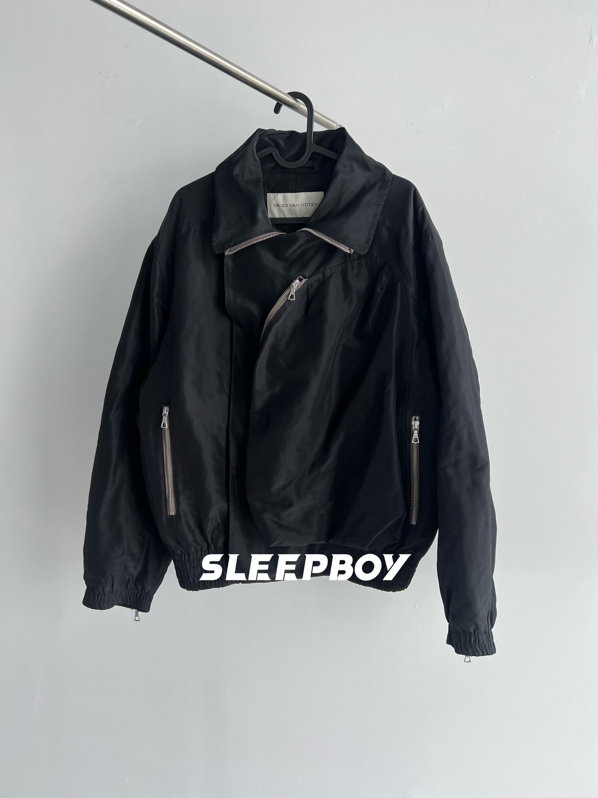 DVN AW24 Asymmetric Cocoon Zip Jacket - Nylon Utility Pants Set Oversized Pocket