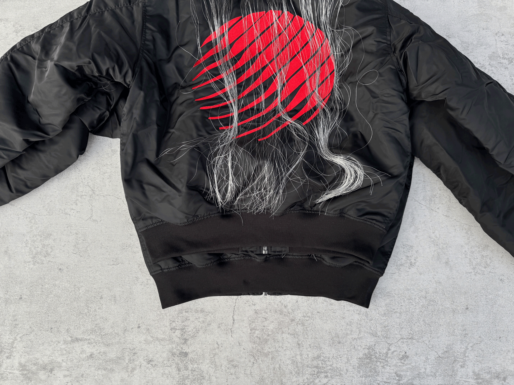 Hood By Air Fringe Bomber – HBA Embroidered Slogan Jacket