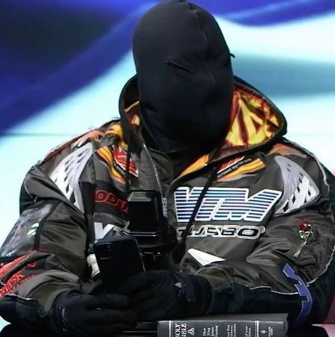 VTM Bomber Jacket Vetement Embroidered Patchwork Detail Racing Hoodie - Size avaliable S M L