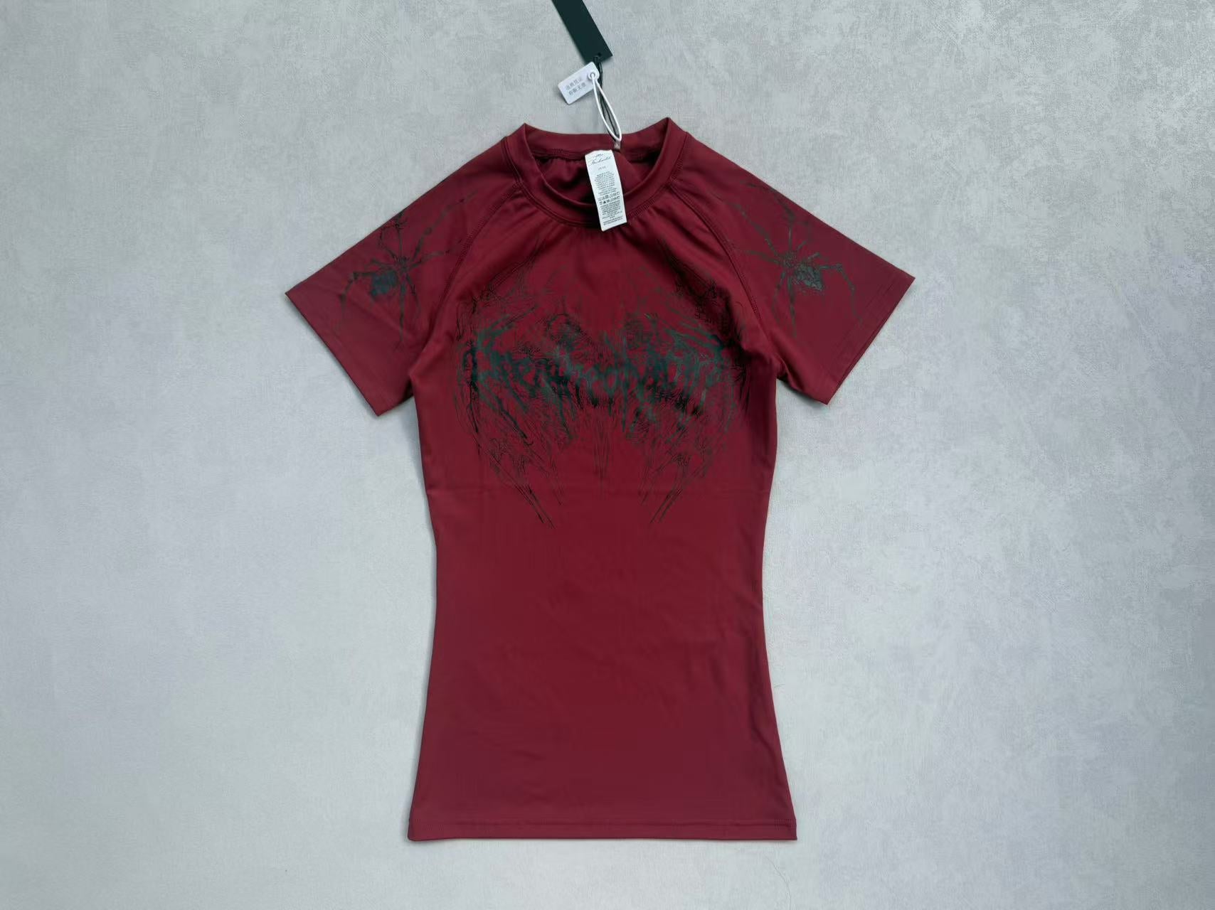 Breathedivinity Gothic Fitness Tee - Moisture-Wicking Stretch Short Sleeve