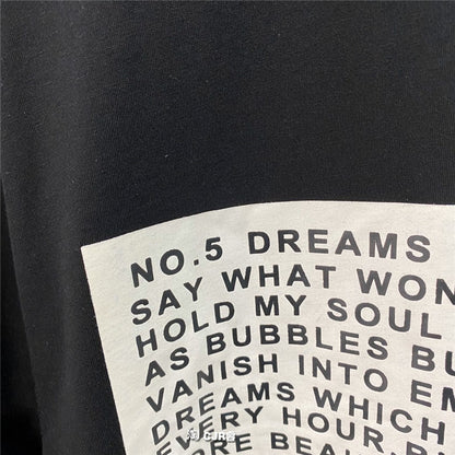 Dark Avant-garde Rick Owen Slogan RO Print Oversized Short Sleeve Tee