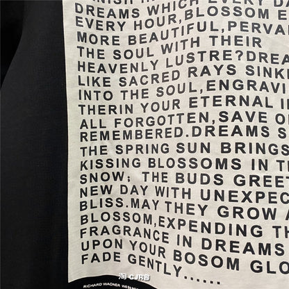 Dark Avant-garde Rick Owen Slogan RO Print Oversized Short Sleeve Tee