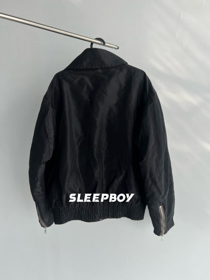 DVN AW24 Asymmetric Cocoon Zip Jacket - Nylon Utility Pants Set Oversized Pocket