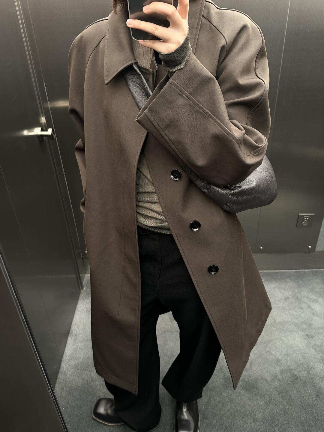 24FW Lemaire Wool Blend Coat – Heavyweight Raglan Long Trench