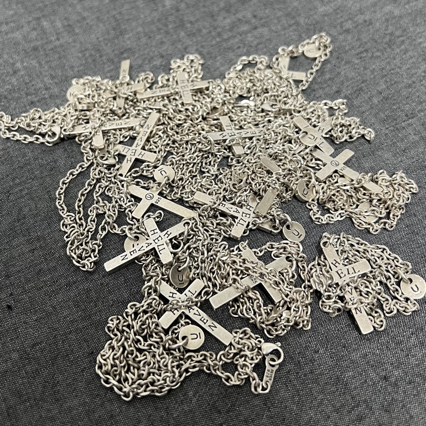 UNDERCOVER AW02 ’Witch’ Heaven/Hell Cross Pendant - 925 Silver ARCHIVE Necklace