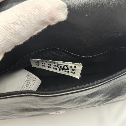 MM6 Maison Vintage Distressed Embossed Flap Messenger Margiela Leather Bag