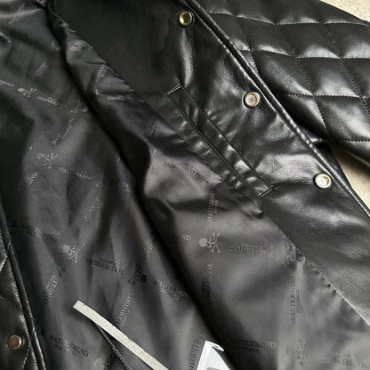 Mastermind Japan Embroidered Skull Leather Jacket - Biker Style Motorcycle Coat