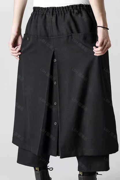 24SS Yohji Yamamoto Double-Layer Skirt Pants – Lightweight Wrinkle-Resistant - Size avaliable S ~ XL