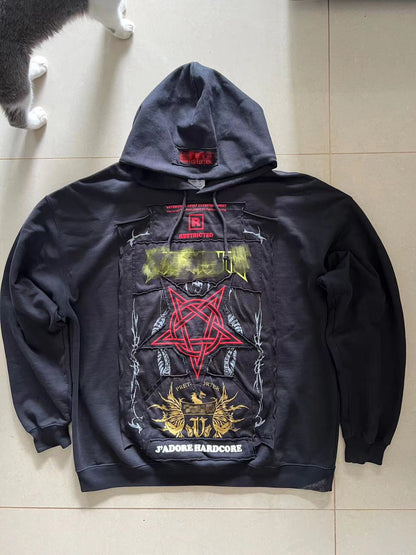 Vetements Adone Hardcore Embroidered Patch Hoodie Heavyweight Playboi - Size avaliable S M L