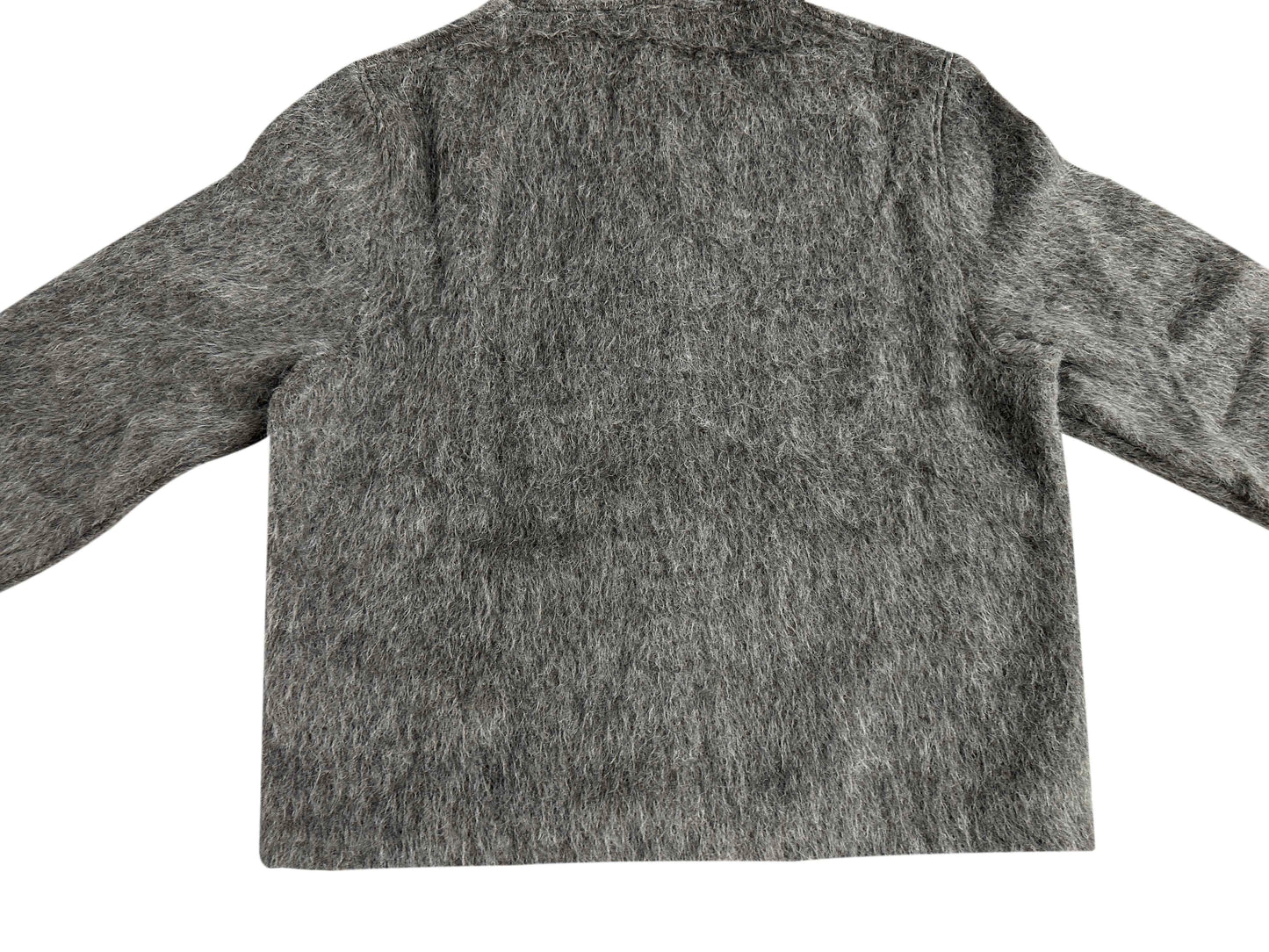 Our Legacy Grey Mohair Zip Cardigan – Wool Blend Relaxed Hooded Knit