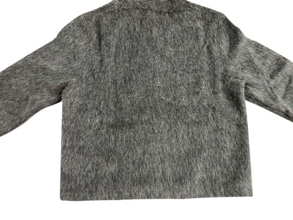Our Legacy Grey Mohair Zip Cardigan – Wool Blend Relaxed Hooded Knit