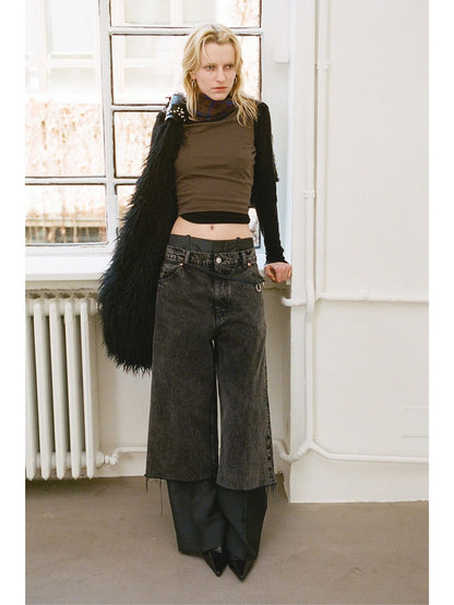 Our Legacy Faux Shearling Shoulder Bag - Oversized Furry Tote Faux Fur Crossbody - Black