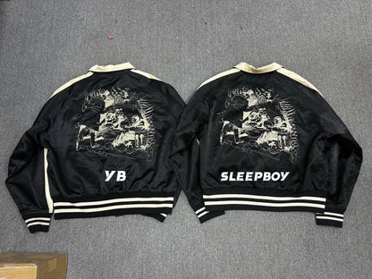 ERD AW24 ’Opium Den’ Varsity Jacket - Silk Court Embroidery Baseball Coat