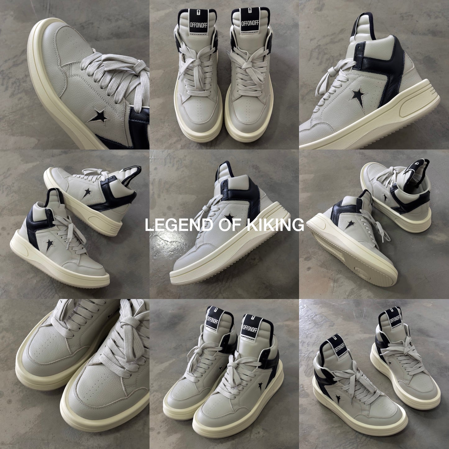 RO High-Top Leather Sneakers - Rick Owens Round-Toe Lace-Ups